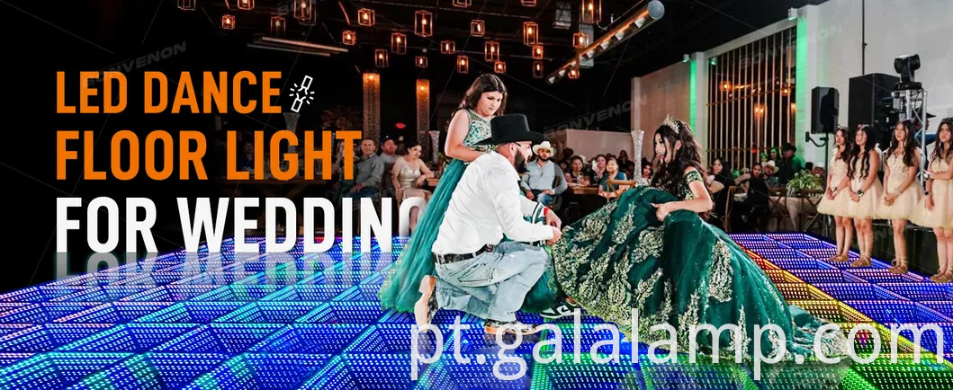 RGB Infinity Mirror Dance Floor Lights com vidro de efeito 3D